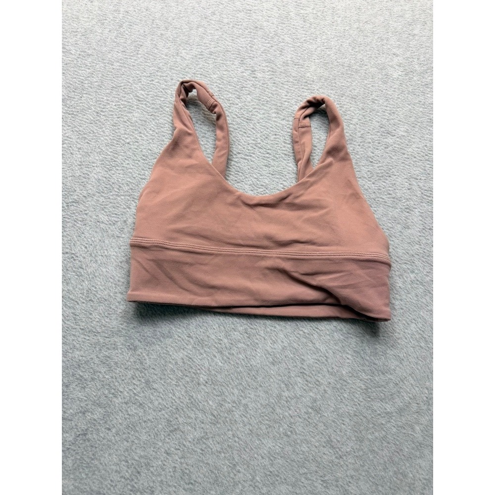 Lululemon Align Bra Nulu Light Support Mauve Pink V-Neck Yoga Sports Bra Size 4
